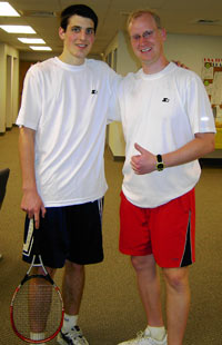 Two tennis players enjoyng their time at the Enfield Tennis Club